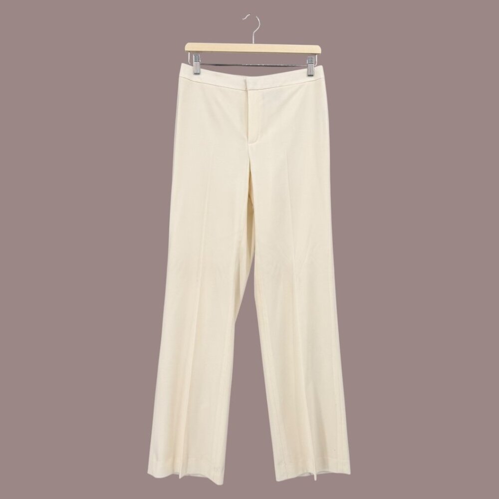Dana Buchman 'Olivia' White Wool Blend Professional Trousers S4 ✨Flawless!